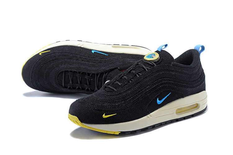 2018 Men Nike Air Max 97 Black Yellow Shoes